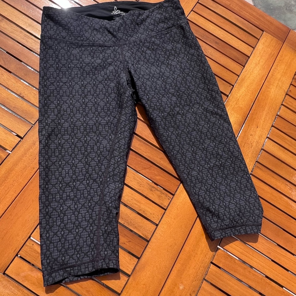 Prana Charcoal Patterned Leggings